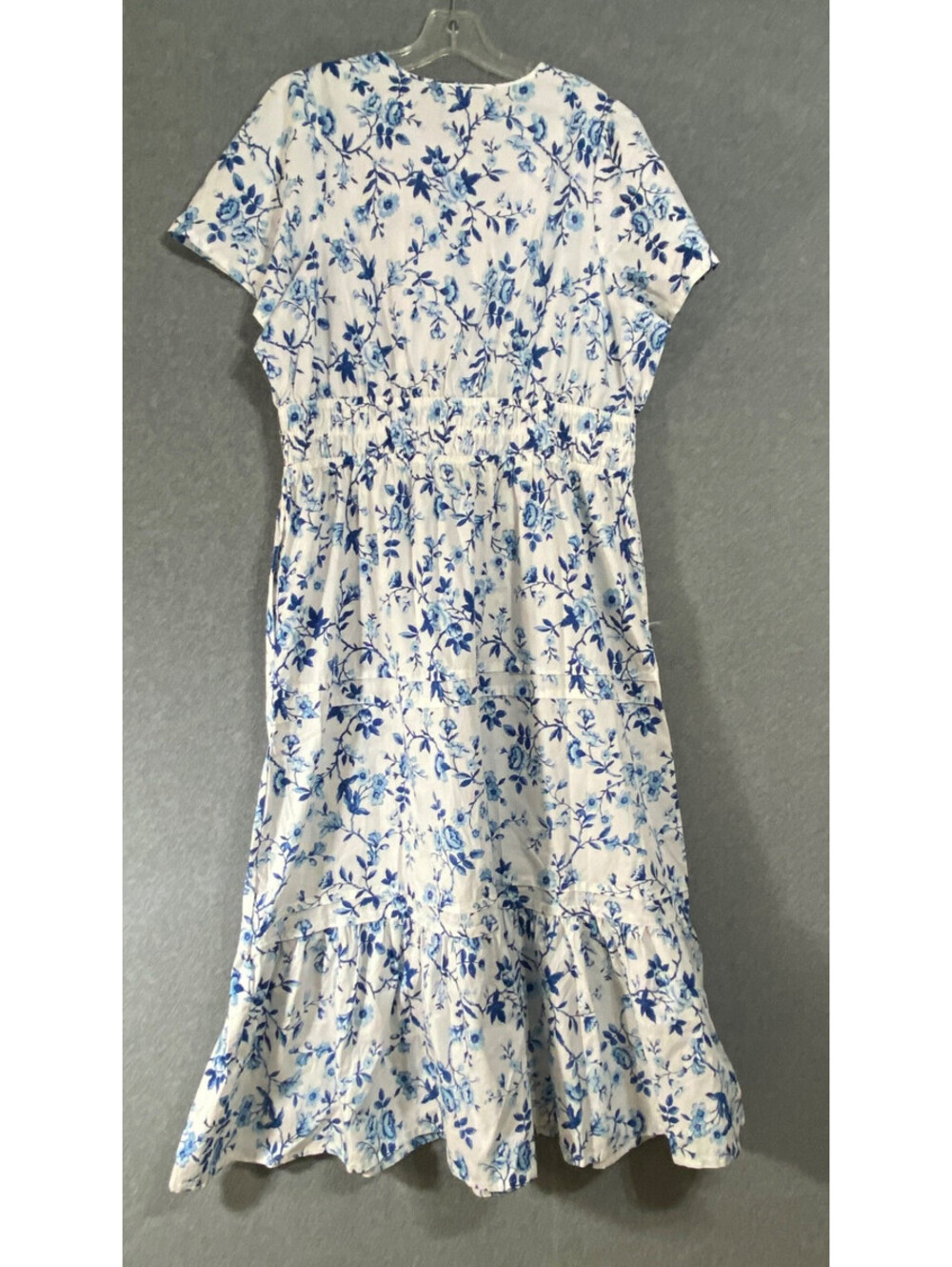 French Connection Women's Summer White and Blue Floral Dress Size XL - Picture 6 of 6